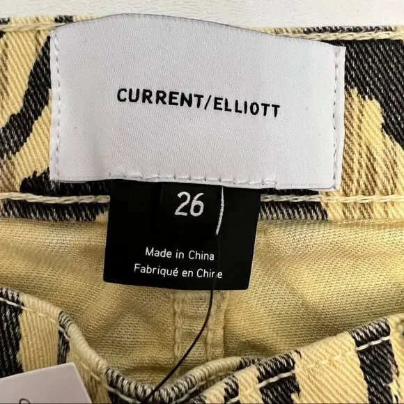 Current/Elliott The Ruby Crop Ankle Jeans in Natural Zebra